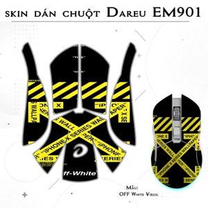 Skin dán chuột Dareu EM901 mẫu OFF White Virgil | Film 3M | custom miếng dán theo yêu cầu