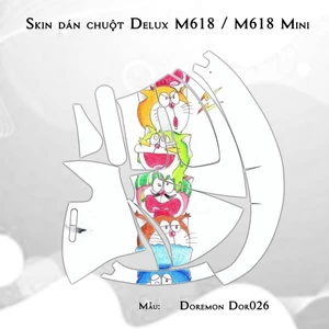 Miếng dán chuột Delux M618 / M618 Mini mẫu a0218_ Doremon Dor026 | Skin 3M | In hình theo yêu cầu