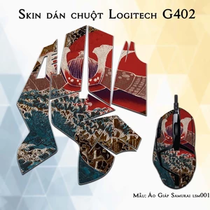 Skin dán chuột Logitech G402 mẫu Áo Giáp Samurai lsm001 | Miếng dán Film 3M chống trơn trượt