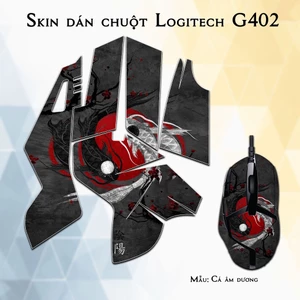 Skin dán chuột Logitech G402 mẫu Cá âm dương | Miếng dán Film 3M chống trơn trượt