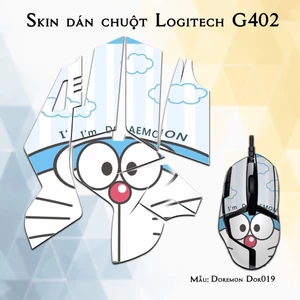 Skin dán chuột Logitech G402 mẫu Doremon Dor019 | Miếng dán Film 3M chống trơn trượt