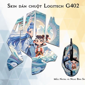 Skin dán chuột Logitech G402 mẫu Natra và Ngao Bính Socute nt17 | Miếng dán Film 3M chống trơn trượt