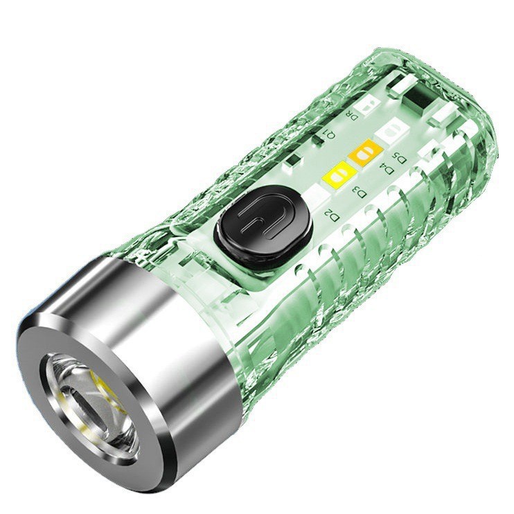 Đèn Pin Sạc Mini Qb-316 3 Chế Độ Sáng 4 Led Cob Chớp Nhiều Màu Có Móc Khóa Tiện Lợi