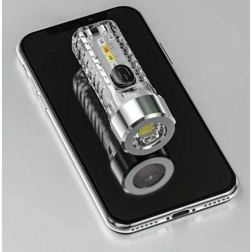 Đèn Pin Sạc Mini Qb-316 3 Chế Độ Sáng 4 Led Cob Chớp Nhiều Màu Có Móc Khóa Tiện Lợi