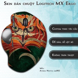 Skin dán chuột Logitech MX Ergo mẫu Athena Noctua lsm002 | Miếng dán Film 3M chống trơn trượt