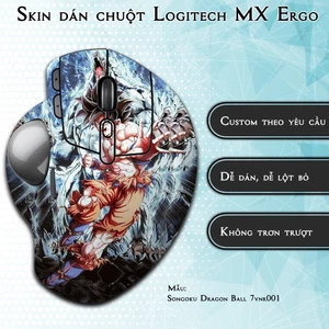 Skin dán chuột Logitech MX Ergo mẫu Songoku Dragon Ball 7vnr001 | Miếng dán Film 3M chống trơn trượt