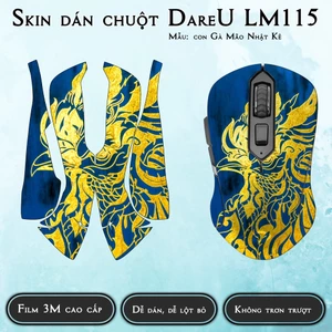 Skin dán chuột DareU LM115 mẫu con Gà Mão Nhật Kê | Miếng dán chống trơn trượt