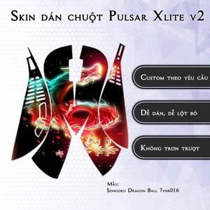 Skin dán chuột Pulsar Xlite Wireless v2 mẫu Songoku Dragon Ball 7vnr016 | Miếng dán 3M chống trơn trượt