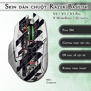 Skin dán chuột Razer Basilisk mẫu Cyberpunk | Miếng dán 3M chống trơn trượt