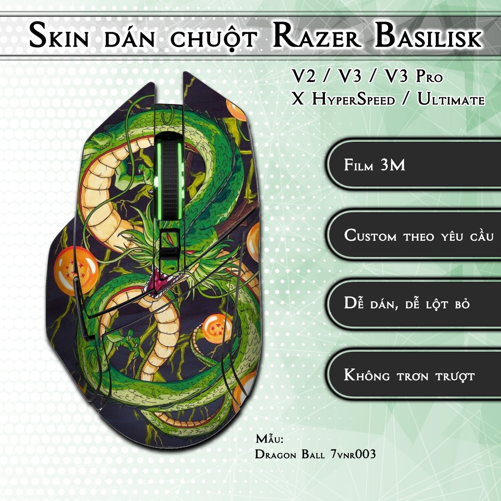Skin dán chuột Razer Basilisk mẫu Dragon Ball 7vnr003 | Miếng dán 3M ...