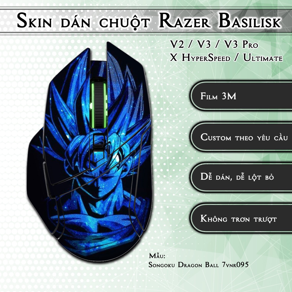 Skin dán chuột Razer Basilisk mẫu Songoku Dragon Ball 7vnr095 | Miếng ...