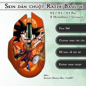 Skin dán chuột Razer Basilisk mẫu Songoku Dragon Ball 7vnr027 | Miếng dán 3M chống trơn trượt