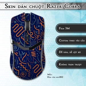 Skin dán chuột Razer Cobra mẫu Hoa văn hov002 | Miếng dán 3M chống trơn trượt