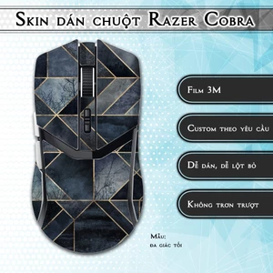 Skin dán chuột Razer Cobra mẫu đa giác tối | Miếng dán 3M chống trơn trượt