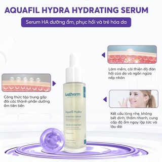 (TEM CÔNG TY) Tinh chất dưỡng ẩm phục hồi và trẻ hoá Ivatherm Aquafil Hydra Hydrating Serum 30ml
