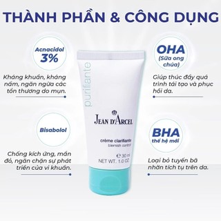 [HÀNG CÔNG TY] Kem dưỡng giảm mụn, thâm mụn Jean d'Arcel Blemish Control (30ml)