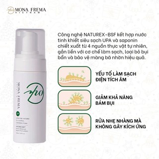 [HÀNG CÔNG TY] Sữa rửa mặt cho da dầu mụn, da khô Mona Frema Ultra-Pure Naturex Smooth/Oil Control Cleansing Foam