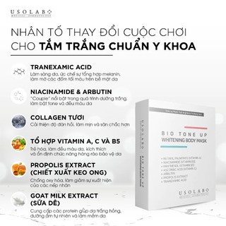 [HÀNG CÔNG TY] Kem ủ trắng body Usolab Bio Tone Up Whitening Body Mask (5 gói-100g)