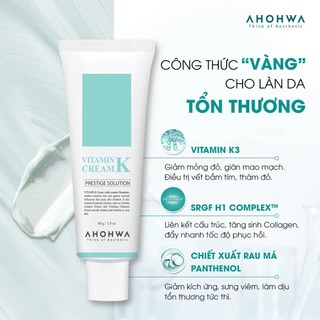 [HÀNG CÔNG TY] Kem Dưỡng Phục Hồi, Tái Tạo Da Ahohwa Vitamin K Cream (12g-50g)