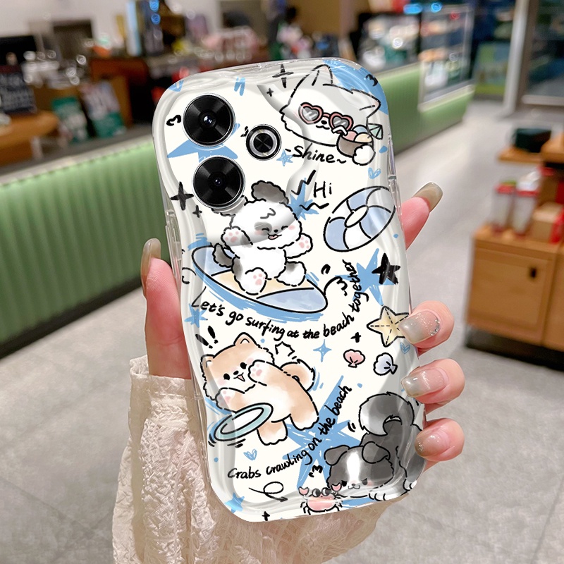 Ốp Lưng Xiaomi Redmi 13 5G 13C POCO M6 4G M6 Plus 5G C65 Case Trong suốt Dễ thương hoạt hình động vật