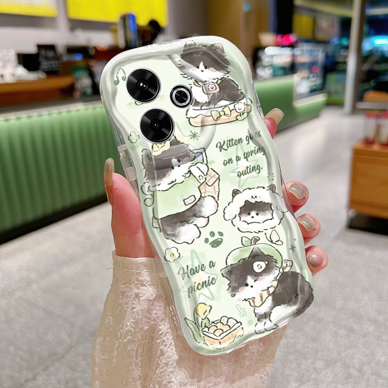 Ốp Lưng Xiaomi Redmi 13 5G 13C POCO M6 4G M6 Plus 5G C65 Case Trong suốt Dễ thương hoạt hình động vật