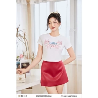 Áo thun trắng in hình hoa hồng thiết kế Elise ES2501075TSKCWH