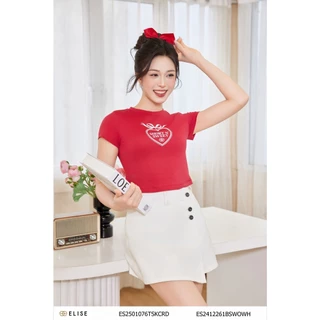 Áo thun đỏ in hình tim thiết kế Elise ES2501076TSKCRD