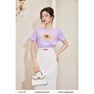 Áo thun tím in hoa cúc thiết kế Elise ES2501081TSKCPU