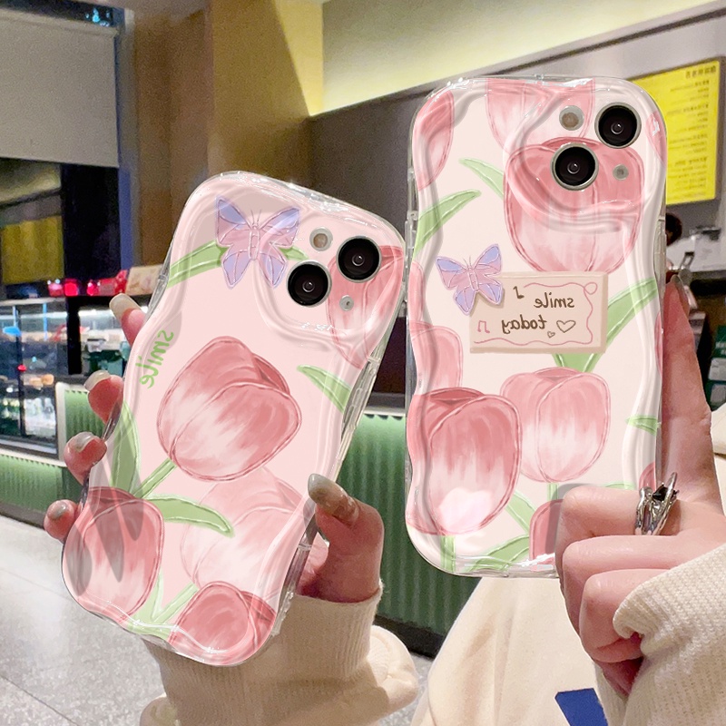 Ốp Lưng Realme 5 5i 5s 6i C3 C3i Narzo 10 10A 20A Case Trong suốt Hoạt hình Hoa tulip đẹp Z5129