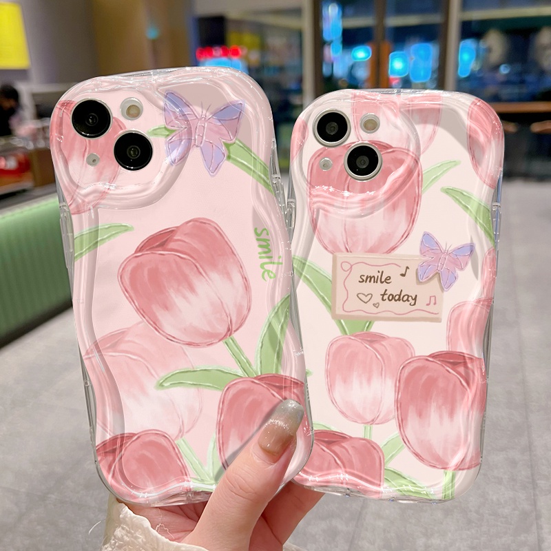Ốp Lưng Realme 5 5i 5s 6i C3 C3i Narzo 10 10A 20A Case Trong suốt Hoạt hình Hoa tulip đẹp Z5129