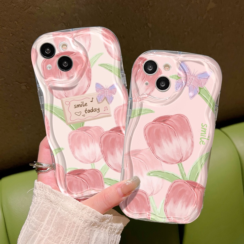 Ốp Lưng Realme 5 5i 5s 6i C3 C3i Narzo 10 10A 20A Case Trong suốt Hoạt hình Hoa tulip đẹp Z5129