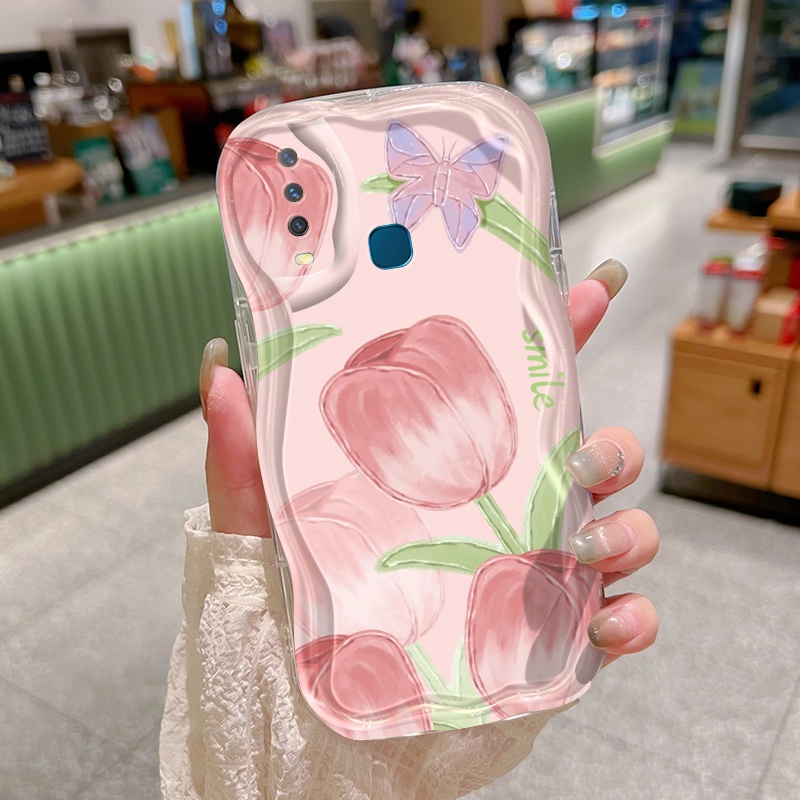Ốp Lưng VIVO Y12 Y12i Y15 Y16 Y17 Y15s Y15a Y15c Y01 Y35 Y56 5G Y3 Y3s Case Trong suốt Hoạt hình Hoa tulip đẹp Z5129