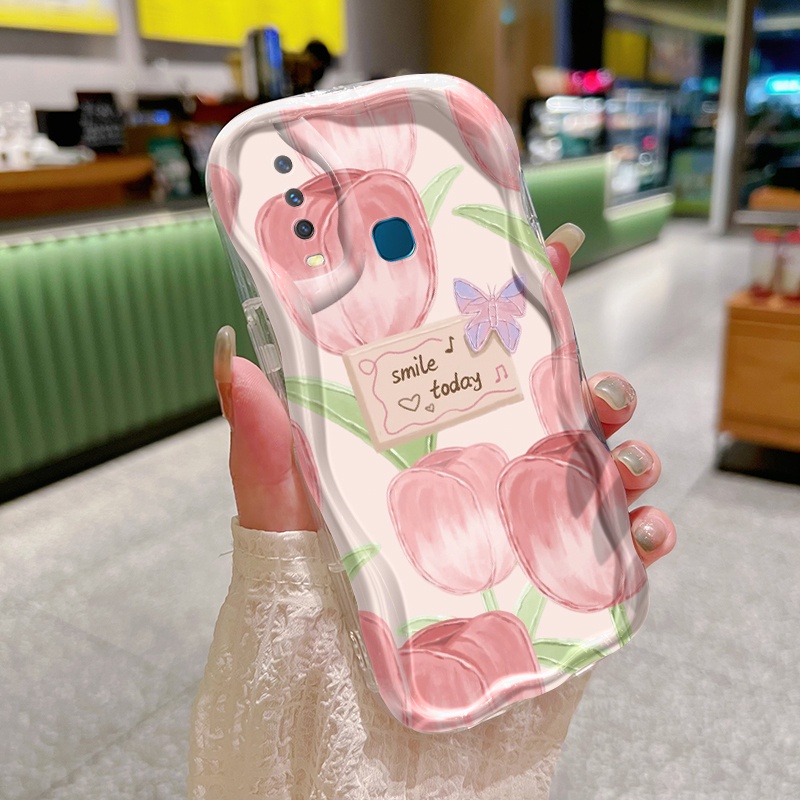Ốp Lưng VIVO Y12 Y12i Y15 Y16 Y17 Y15s Y15a Y15c Y01 Y35 Y56 5G Y3 Y3s Case Trong suốt Hoạt hình Hoa tulip đẹp Z5129