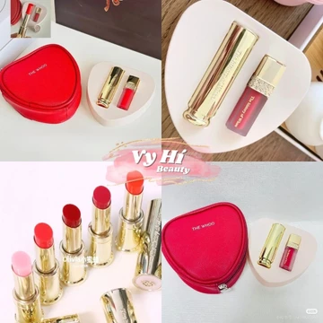 Set son Whoo gồm 1 son dưỡng + 1 son kem + túi đỏ trái tim
