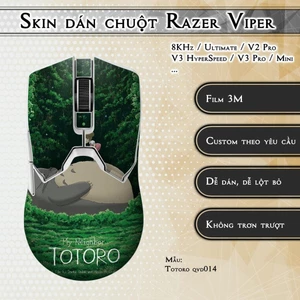Skin dán chuột Razer Viper 8KHz, Ultimate, V2, V3 Pro, HyperSpeed, Mini mẫu Totoro qvd014