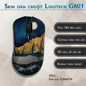 Skin dán chuột Logitech G603 mẫu Sơn mài GSM036 | Miếng dán Film 3M chống trượt