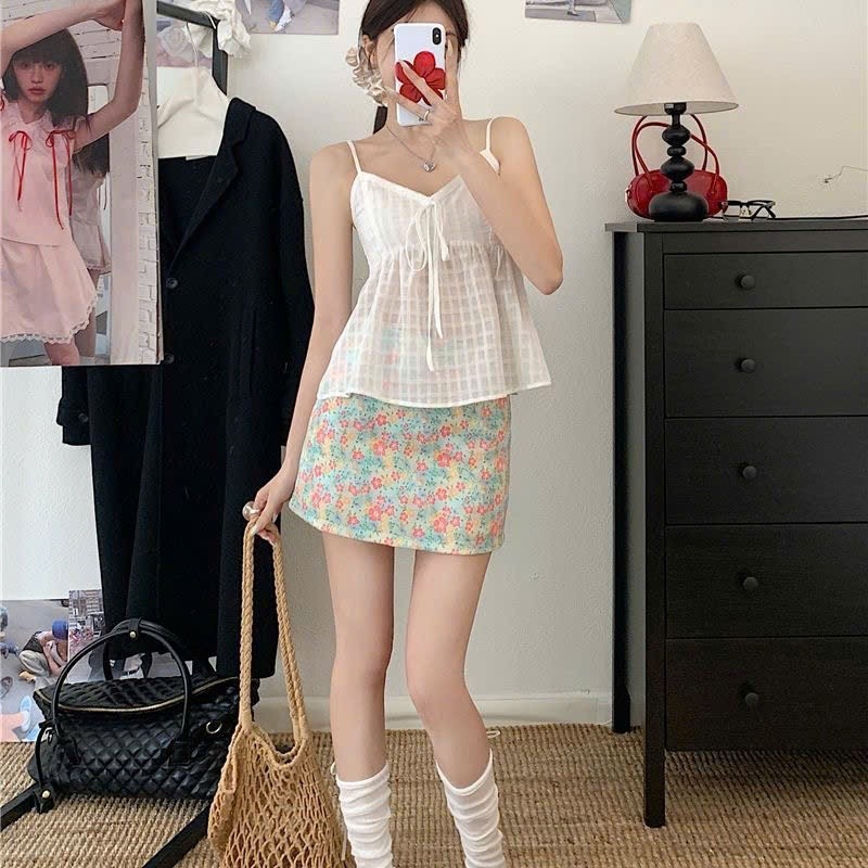 (ẢNH THẬT) Áo hai dây trắng Yummy voan mỏng, Áo babydoll dáng xòe dễ thương phong cách Hàn Quốc A82 | BigBuy360 - bigbuy360.vn