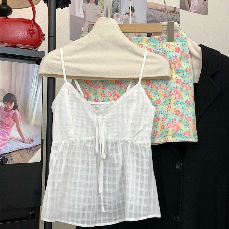 (ẢNH THẬT) Áo hai dây trắng Yummy voan mỏng, Áo babydoll dáng xòe dễ thương phong cách Hàn Quốc A82 | BigBuy360 - bigbuy360.vn