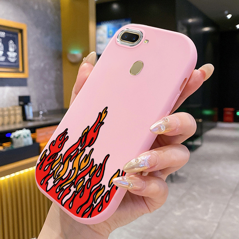 Ốp Lưng OPPO A7 A5s A12 A12s A11k Case Đơn giản Lửa UA0322
