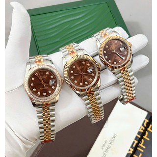 [Tặng Hộp Đẹp] Đồng Hồ Nam Nữ - ROLEX màu Chocola huyền thoại Đủ Size 32mm 36mm 41mm - Máy Cơ Mạ Tốt phủ PVD