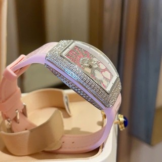 Đồng Hồ Nữ Franck Muller V32 Full vỏ đá bản trái tim, Máy quartz japan, Dây da bọc cao su, Bảo Hành 24 tháng