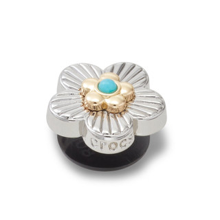 Phụ kiện Jibbitz™ Charm Silver Turquoise Flower