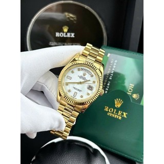 [TẶNG HỘP] T Đồng hồ NAM ROLEX daydate gold w T- automatic- Dây thép- 41mm- chống nước- BẢO HÀNH 24 tháng