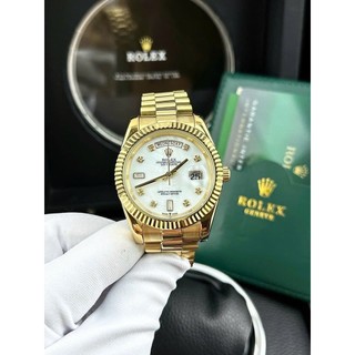[TẶNG HỘP] T Đồng hồ NAM ROLEX daydate gold w T- automatic- Dây thép- 41mm- chống nước- BẢO HÀNH 24 tháng
