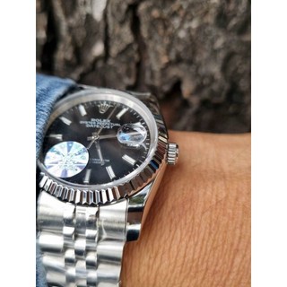 [TẶNG HỘP] Đồng hồ nam ROLEX Oyster Perpetual Date Just Black 36mm - Thép 316L- AUTOMATIC- CHỐNG NƯỚC- BẢO HÀNH 24th
