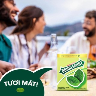 Combo 4 Túi Viên Ngậm Không Đường Doublemint Hương Bạc Hà Túi 30 Gói 2 Viên