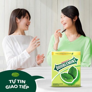 Combo 4 Túi Viên Ngậm Không Đường Doublemint Hương Bạc Hà Túi 30 Gói 2 Viên