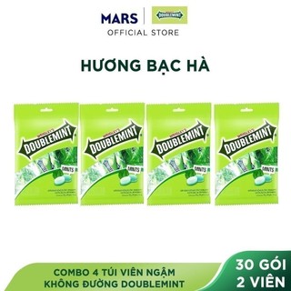 Combo 4 Túi Viên Ngậm Không Đường Doublemint Hương Bạc Hà Túi 30 Gói 2 Viên