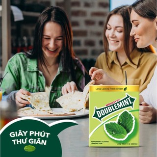 Combo 4 Túi Viên Ngậm Không Đường Doublemint Hương Bạc Hà Túi 30 Gói 2 Viên