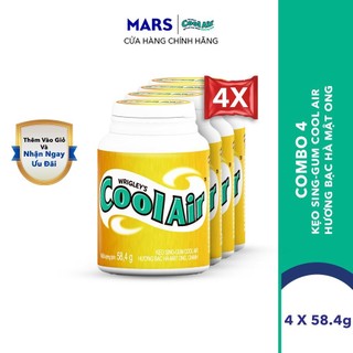 Combo 4 hũ kẹo Sing-gum Cool Air hương bạc hà - mật ong - chanh hũ 40 viên